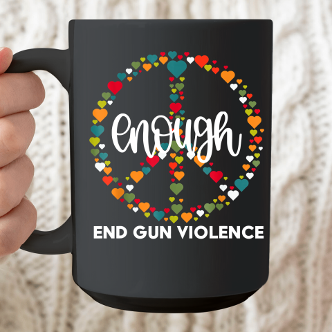 Wear Orange Peace Sign Enough End Gun Violence Ceramic Mug 15oz