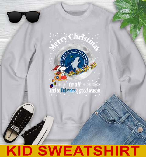 Minnesota Timberwolves Merry Christmas To All And To Timberwolves A Good Season NBA Basketball Sports Youth Sweatshirt 3