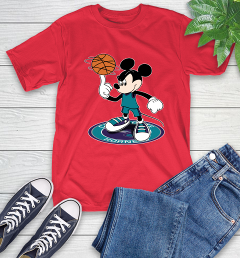 NBA Basketball Charlotte Hornets Cheerful Mickey Disney Shirt T-Shirt 11