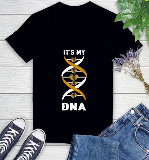 Chicago Blackhawks NHL Hockey It's My DNA Sports Women's V-Neck T-Shirt
