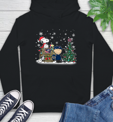 NHL Columbus Blue Jackets Snoopy Charlie Brown Woodstock Christmas Stanley Cup Hockey Hoodie