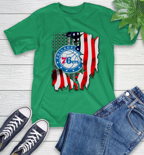 Philadelphia 76ers NBA Basketball American Flag T-Shirt 7