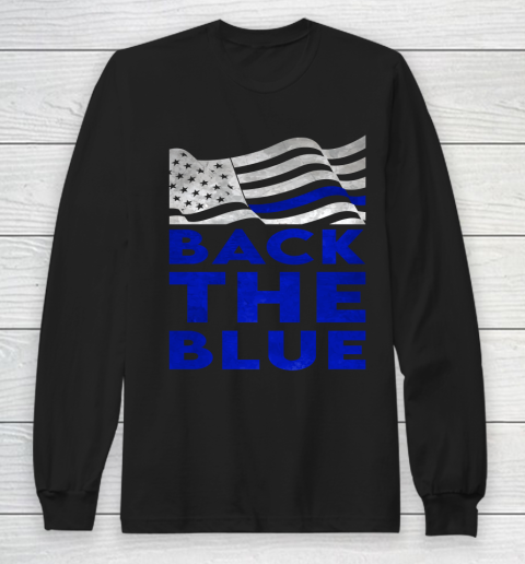 BACK THE BLUE Thin Blue Line Long Sleeve T-Shirt