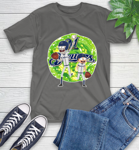 MLB Milwaukee Brewers Rick And Morty Baseball Sports T-Shirt 9
