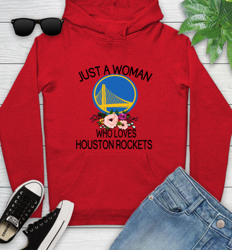 NBA Just A Woman Who Loves Houston Rockets Basketball Sports Youth Hoodie 7