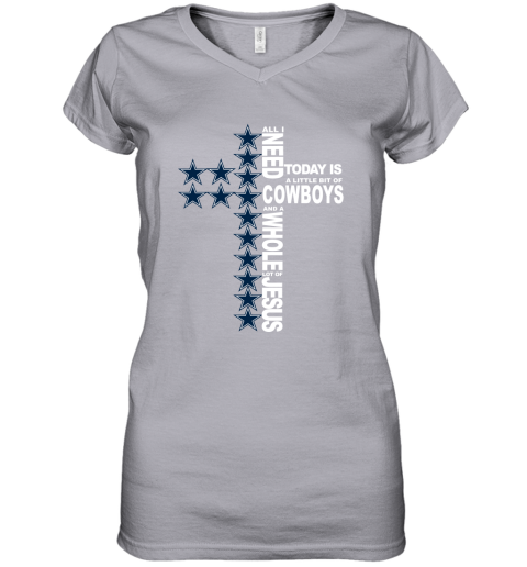 Dallas Cowboys Long Sleeve Button Shirt Women's Casual V Neck