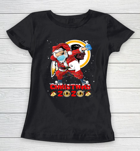 Washington Redskins Funny Santa Claus Dabbing Christmas 2020 NFL Women's T-Shirt