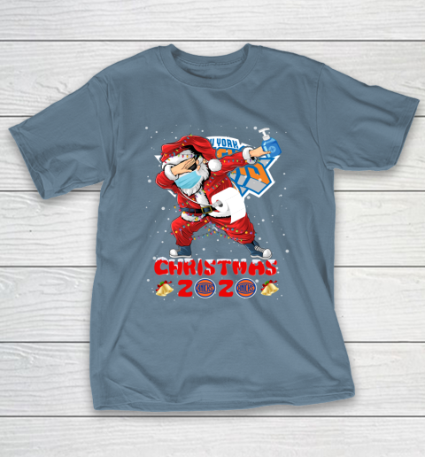 New York Knicks Funny Santa Claus Dabbing Christmas 2020 NBA T-Shirt 6