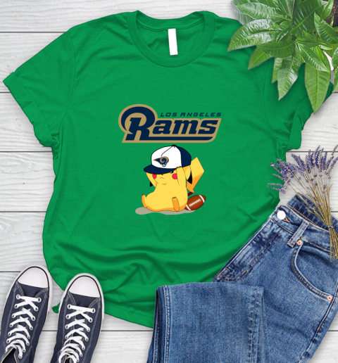 NFL Pikachu Football Sports Los Angeles Rams Women's T-Shirt 6