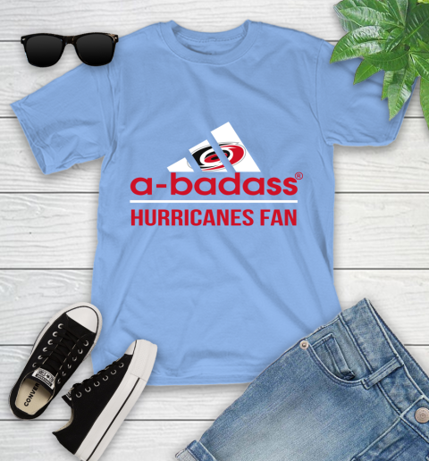 NHL A Badass Carolina Hurricanes Fan Adidas Hockey Sports Youth T-Shirt 15