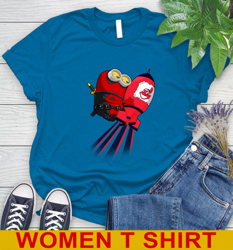 MLB Baseball Cleveland Indians Deadpool Minion Marvel Shirt Women's T-Shirt 8