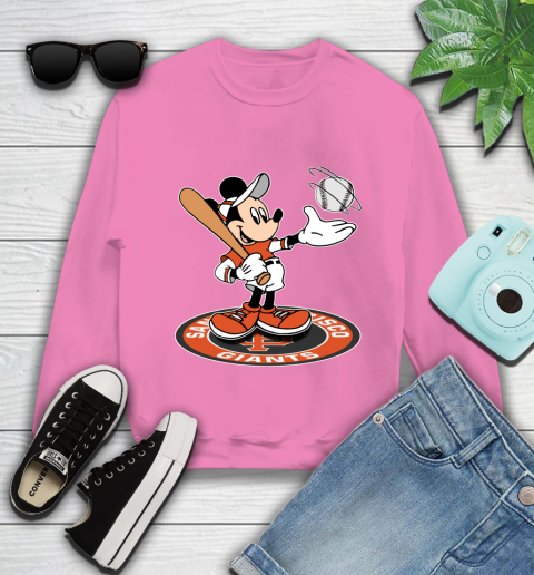 MLB Baseball San Francisco Giants Cheerful Mickey Disney Shirt Youth Sweatshirt 6