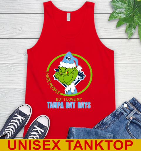Tampa Bay Rays MLB Christmas Grinch I Hate People But I Love My Favorite Baseball Team Tank Top 6