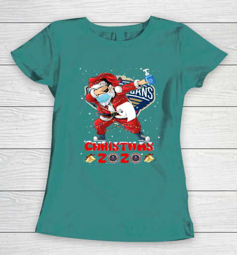 New Orleans Pelicans Funny Santa Claus Dabbing Christmas 2020 NBA Women's T-Shirt 10
