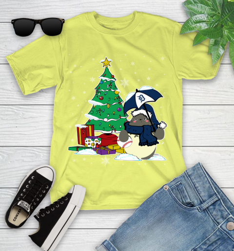 Detroit Tigers MLB Baseball Cute Tonari No Totoro Christmas Sports Youth T-Shirt 10