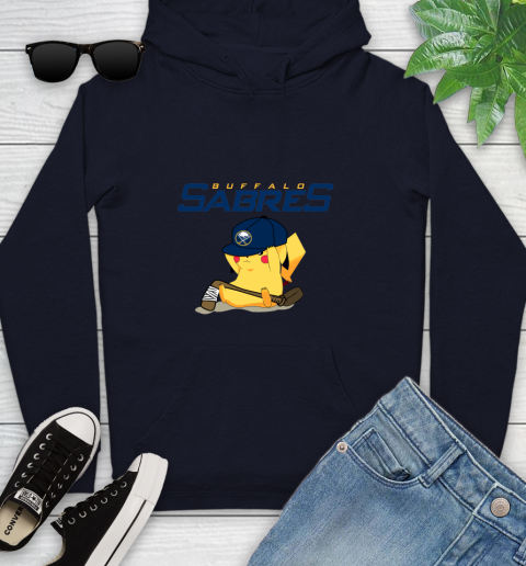 NHL Pikachu Hockey Sports Buffalo Sabres Youth Hoodie 4