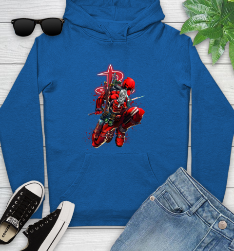 NBA Deadpool Marvel Comics Sports Basketball Houston Rockets Youth Hoodie 9