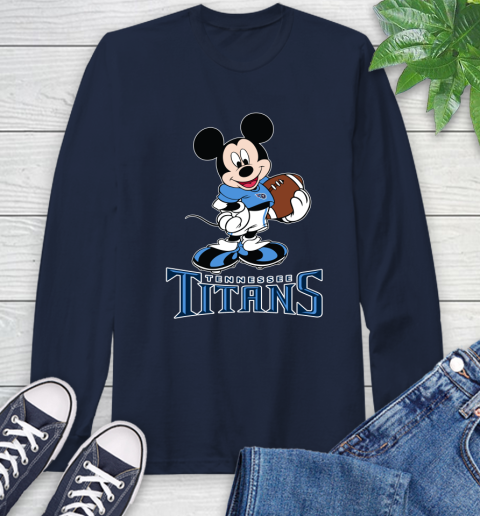 NFL Football Tennessee Titans Cheerful Mickey Mouse Shirt Long Sleeve T-Shirt 4