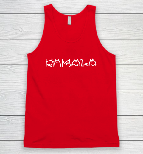 Womens Kamala Harris Cat Lettering Positive Funny Tank Top 4
