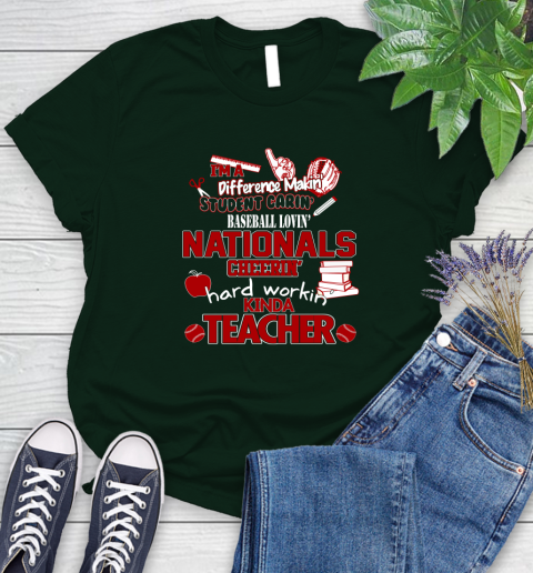 Washington Nationals MLB I'm A Difference Making Student Caring Baseball Loving Kinda Teacher Women's T-Shirt 6
