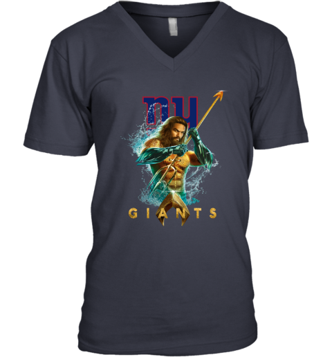 NFL New York Giants Aquaman DC Football Sports BX5TOIwnlsF v neck unisex 8 95 151514 front navy