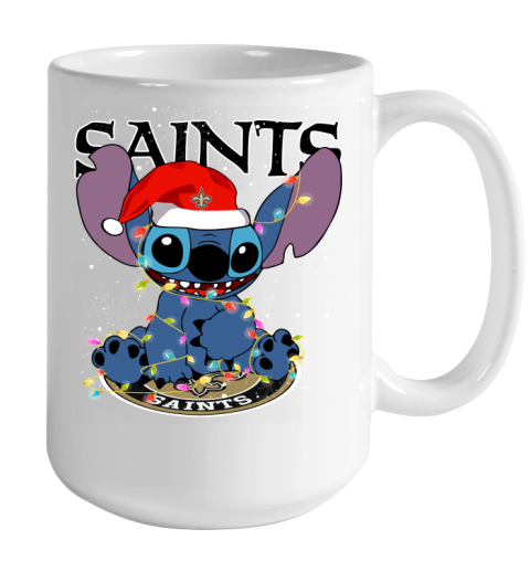 New Orleans Saints NFL Football noel stitch Christmas Color Changing Mug 15oz 2