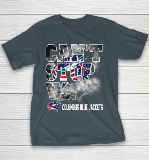 NHL Columbus Blue Jackets Hockey Can't Stop Vs Youth T-Shirt 5