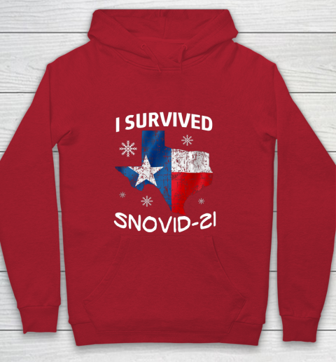 Snowstorm Texas 2021 I Survived Snovid 21 Snow Ice Outage Youth Hoodie 7