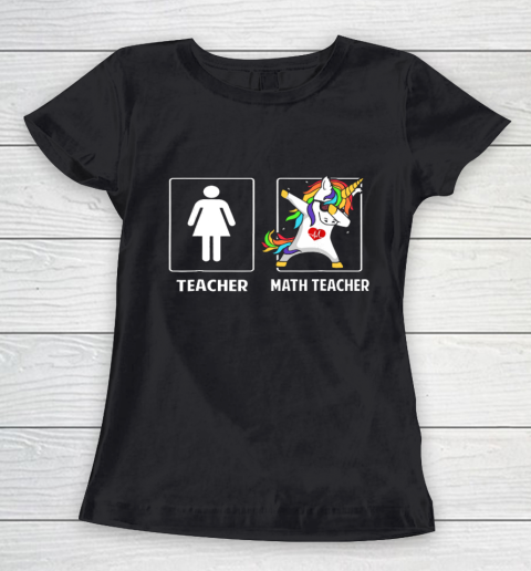 Math Teacher Unicorn Dabbing Funny T Shirt Gifts Dab Dabs Women's T-Shirt