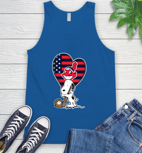 Cleveland Indians MLB Baseball The Peanuts Movie Adorable Snoopy Tank Top 5