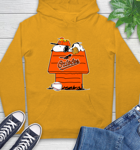 MLB Baltimore Orioles Snoopy Woodstock The Peanuts Movie Baseball T Shirt Hoodie 3