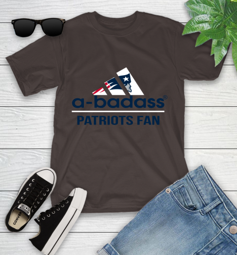 NFL A Badass New England Patriots Fan Adidas Football Sports Youth T-Shirt 7