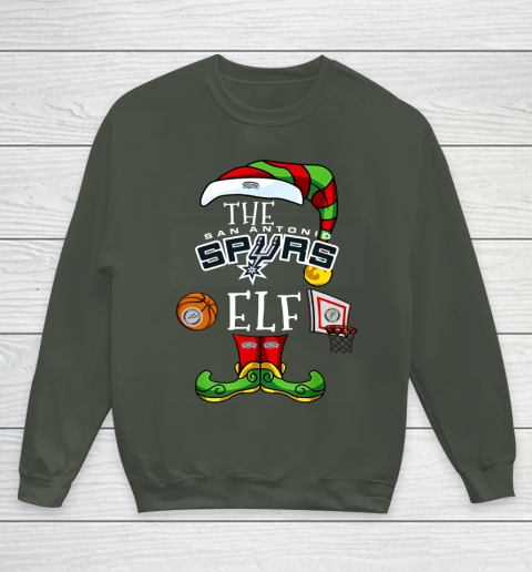 San Antonio Spurs Christmas ELF Funny NBA Youth Sweatshirt 8