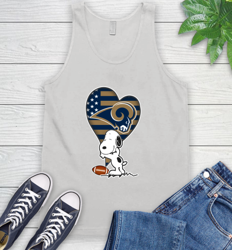 Los Angeles Rams NFL Football The Peanuts Movie Adorable Snoopy Tank Top