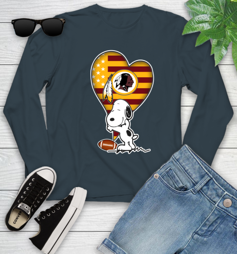 Washington Redskins NFL Football The Peanuts Movie Adorable Snoopy Youth Long Sleeve 8