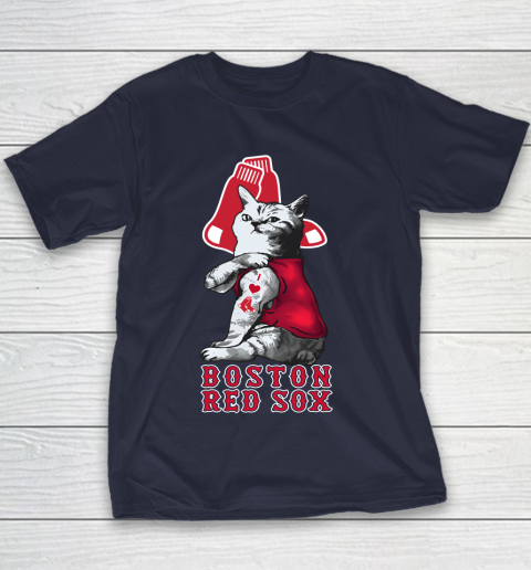 MLB Baseball My Cat Loves Boston Red Sox Youth T-Shirt 2
