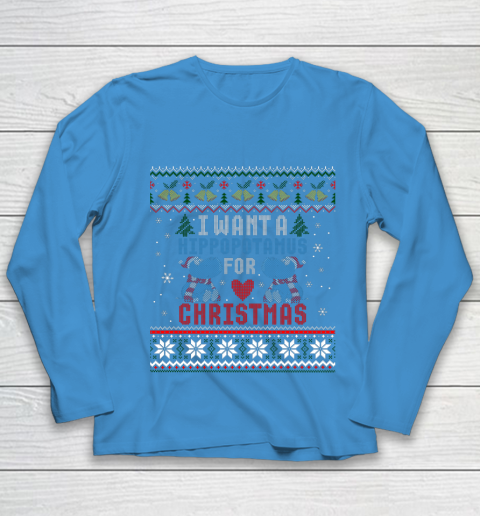 I Want A Hippopotamus For Christmas Ugly Xmas Youth Long Sleeve 5