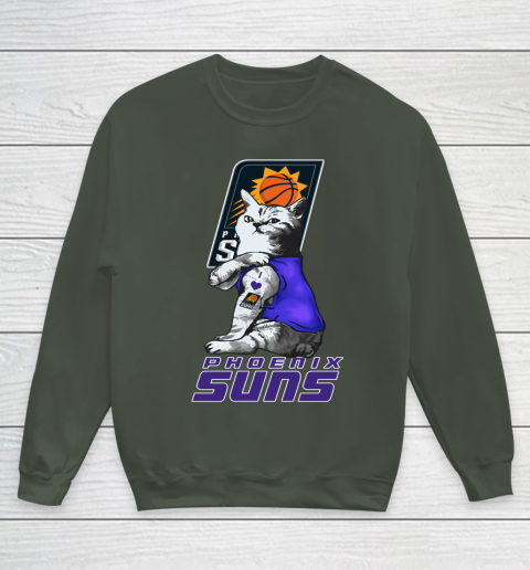 NBA Basketball My Cat Loves Phoenix Suns Youth Sweatshirt 8