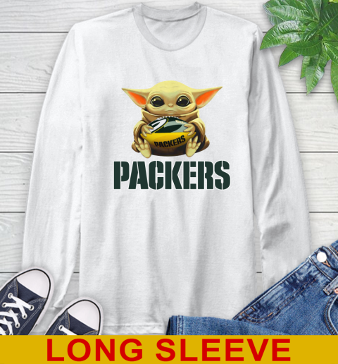 NFL Football Green Bay Packers Baby Yoda Star Wars Shirt Long Sleeve T-Shirt