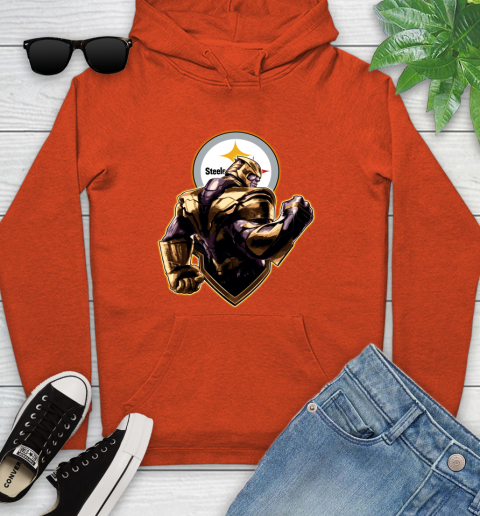 NFL Thanos Avengers Endgame Football Sports Pittsburgh Steelers Youth Hoodie 5