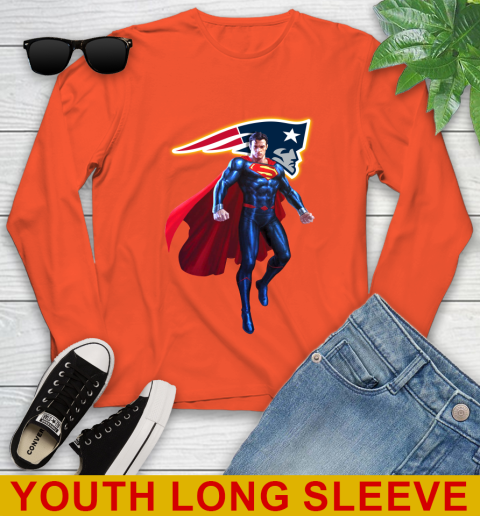 NFL Superman DC Sports Football New England Patriots Youth Long Sleeve 4