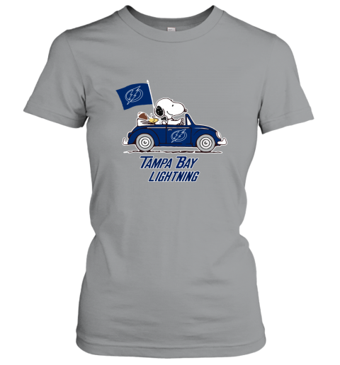 Snoopy And Woodstock Ride The Tampa Bay Lightnings Car hmuy snoopy and woodstock ride the tampa bay lightnings car ladies t shirt 20 front sport grey