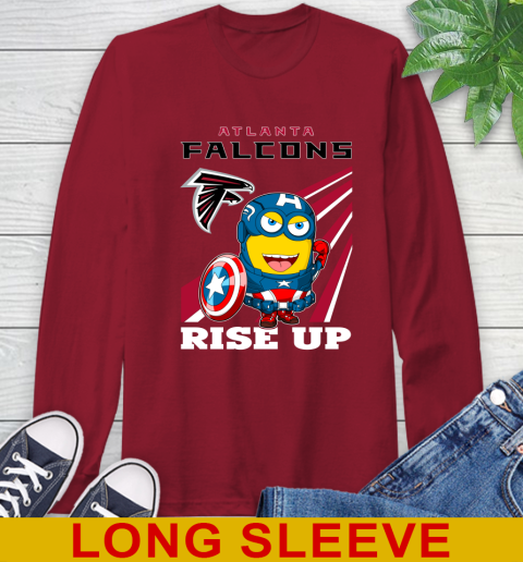 NFL Football Atlanta Falcons Captain America Marvel Avengers Minion Shirt Long Sleeve T-Shirt 9
