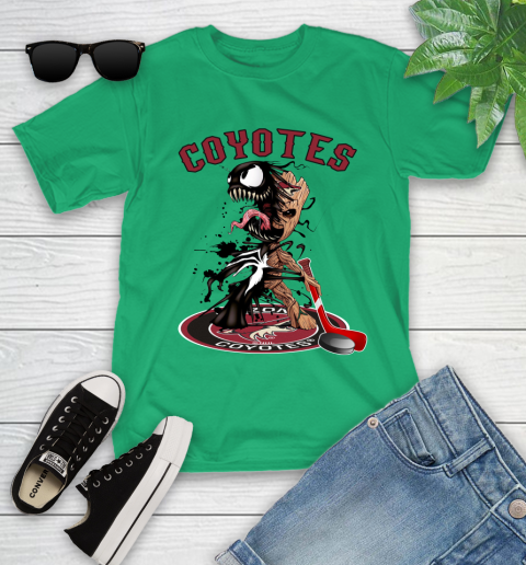 NHL Arizona Coyotes Hockey Venom Groot Guardians Of The Galaxy Youth T-Shirt 6