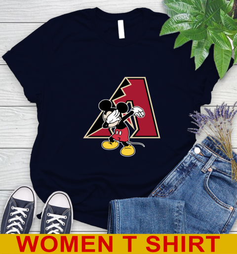 Arizona Diamondbacks MLB Baseball Dabbing Mickey Disney Sports Women's T-Shirt 3