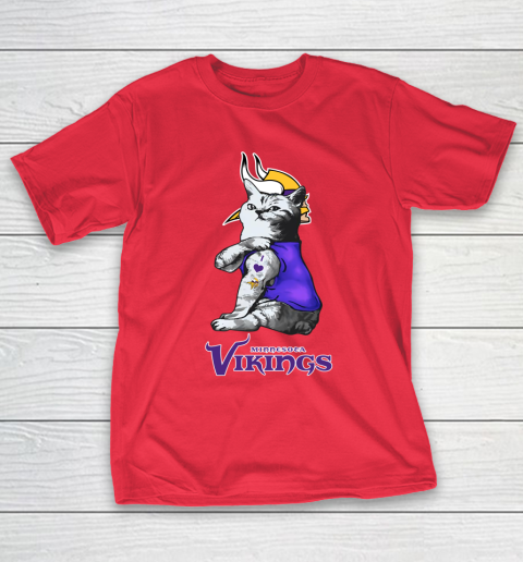 NFL Football My Cat Loves Minnesota Vikings T-Shirt 9