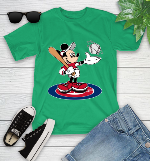 MLB Baseball Chicago Cubs Cheerful Mickey Disney Shirt Youth T