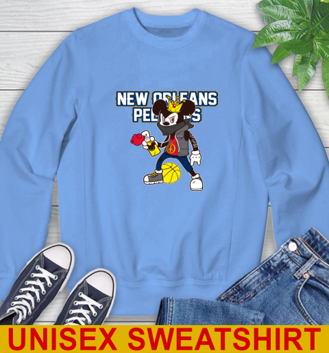 New Orleans Pelicans NBA Basketball Mickey Peace Sign Sports Sweatshirt 11