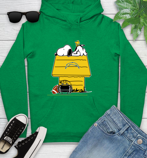 Los Angeles Chargers NFL Football Snoopy Woodstock The Peanuts Movie Youth Hoodie 7