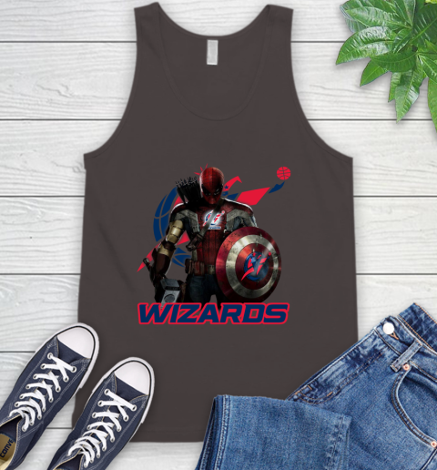 Washington Wizards NBA Basketball Captain America Thor Spider Man Hawkeye Avengers Tank Top 7